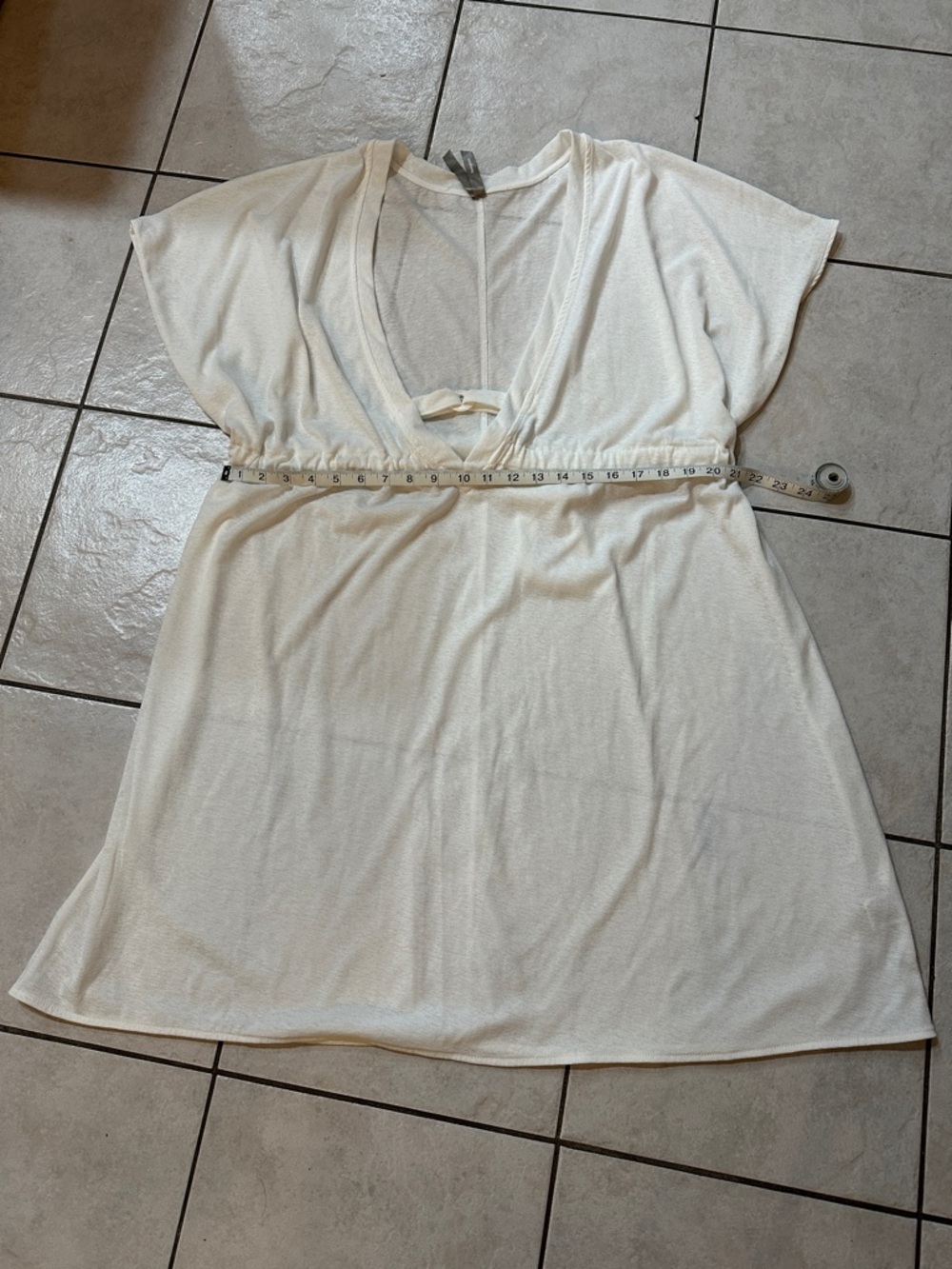 SWIM COVERUP Women's White Flowy Flattering Feminine V-Neck Sz 3X - Picture 10 of 11